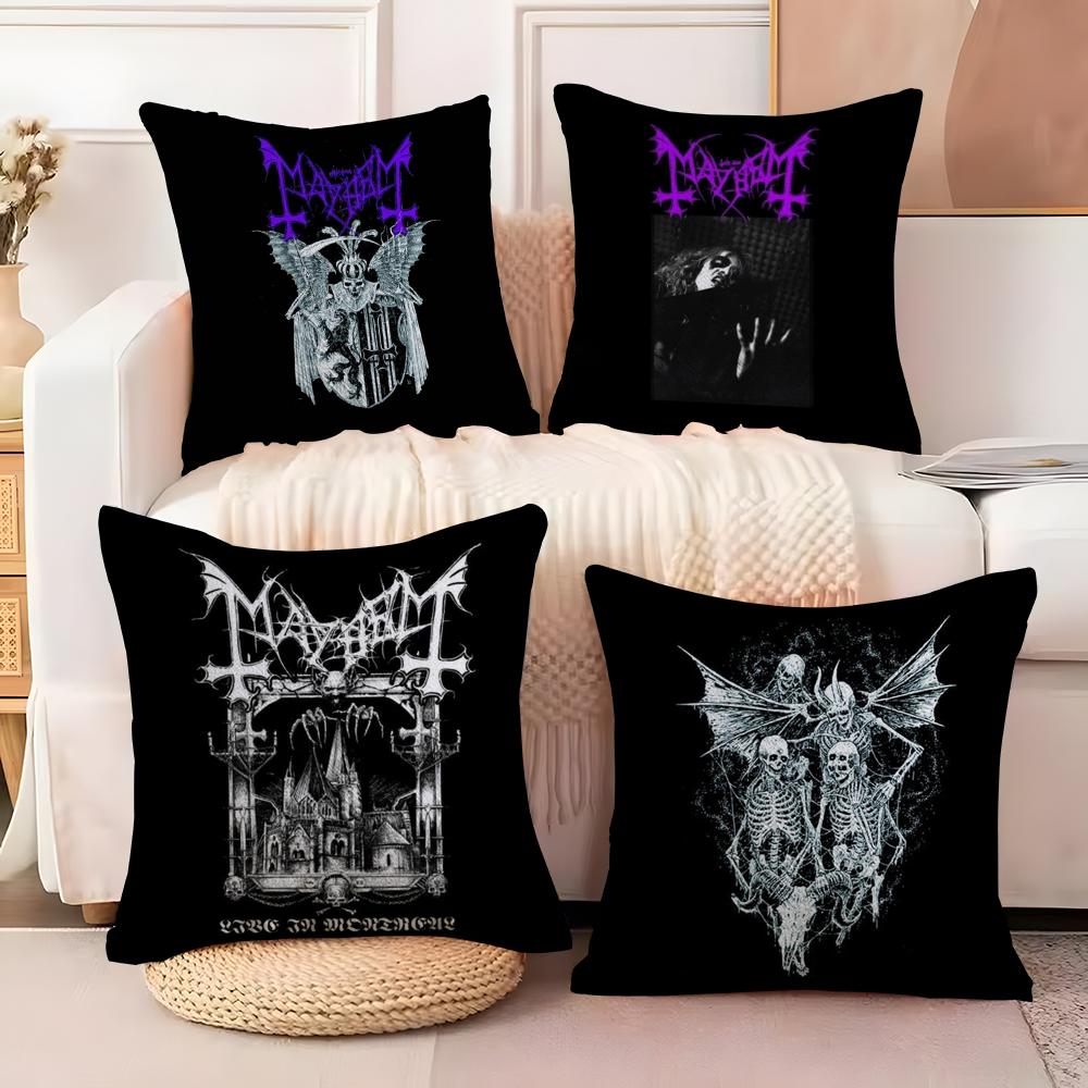Live In Leipzig MMayhem Burzum Cushion Cover Soft Plush Fabric DoubleSided Printed Sofa Cushion Cover for All SeasonsHomeDecor