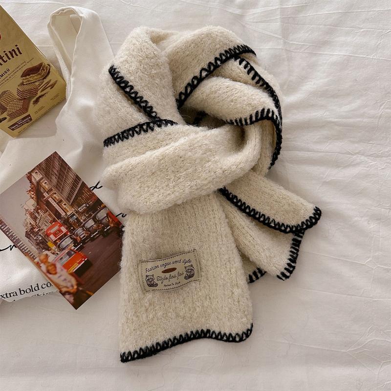 2024 New Retro Autumn and Winter New Warm and Knitted Neck Scarves