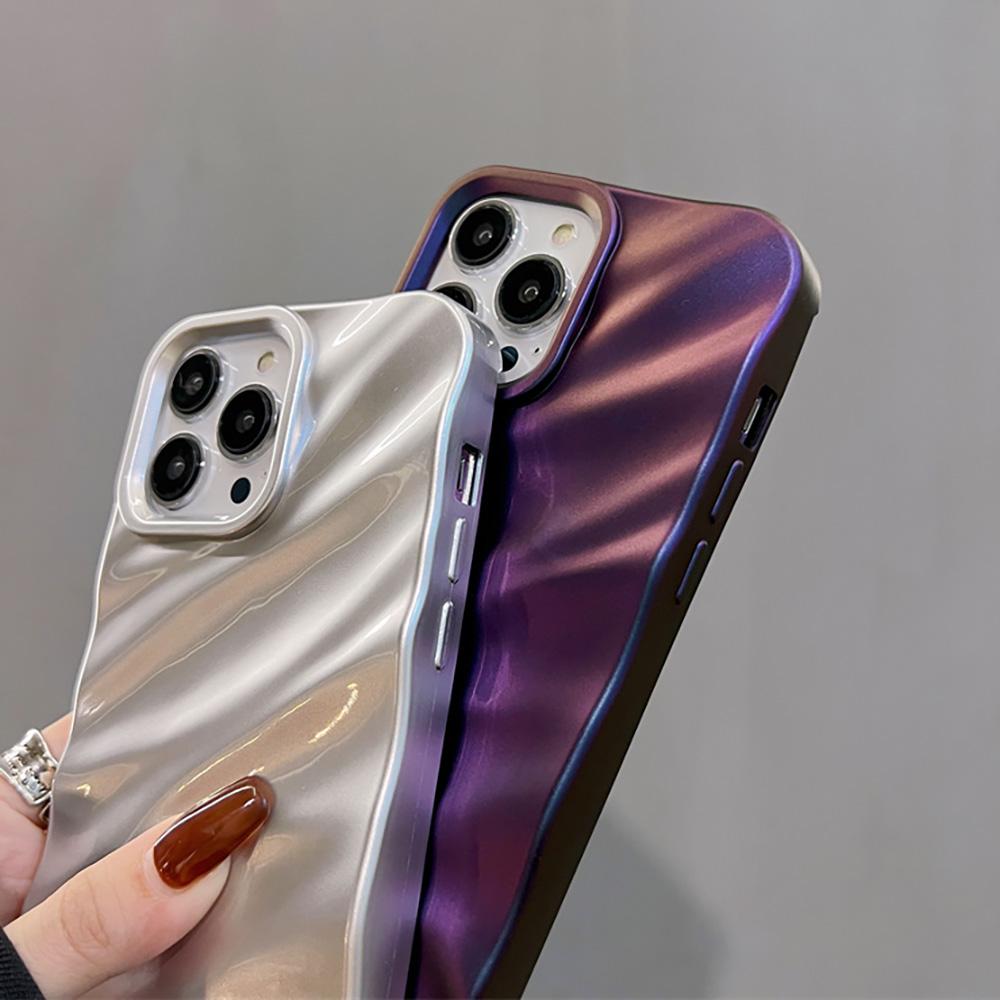 Wavy Pattern Candy Color Phone Case For iPhone 13 Case iPhone 14 15 Pro 11 12 Pro Max X XR XS 7 8 Plus SE Soft Shockproof Cover