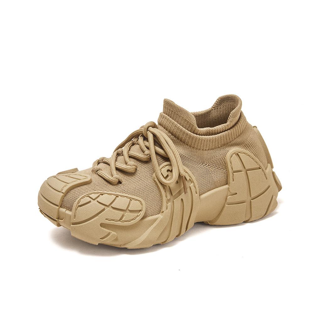Shoes women's spring and autumn platform dad shoes women's breathable fly-woven socks sneakers women's octopus casual shoes heightening shoes