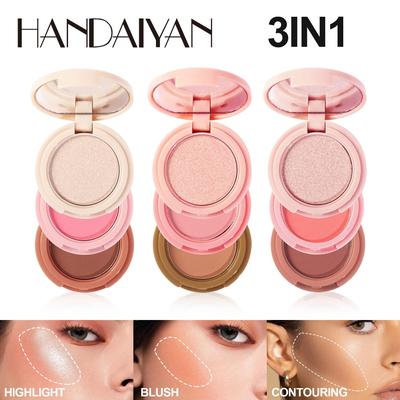 HANDAIYAN Eye Shadow Highlights Blushing Rong Rong Pan Moon Stone Blight Powder Face Nose Shadow Sanhe
