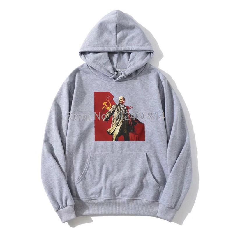 USSR Vladimir Lenin Communist Hoodie Men Fleece Hoodies Hip Hop Hooded Sweatshirt Streetwear Harajuku