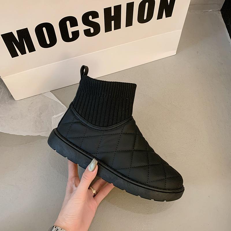This Year's New 2025 Winter Korean Version Velvet High-top Snow Boots Female Students High-top Heightening Casual Warm Cotton Shoes