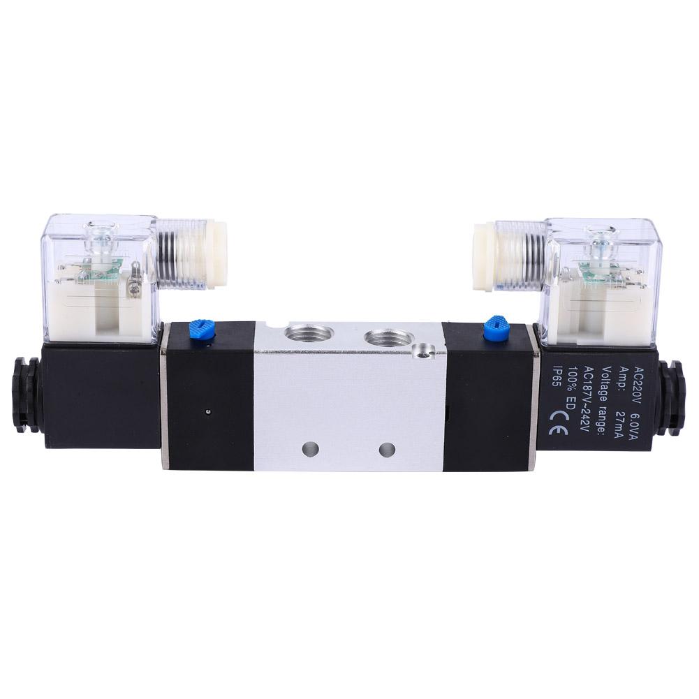 4V220 08 1 4  Inlet Outlet 1 8  Exhaust Pneumatic Solenoid Air Valve 2 Position 5 Way(AC220V)