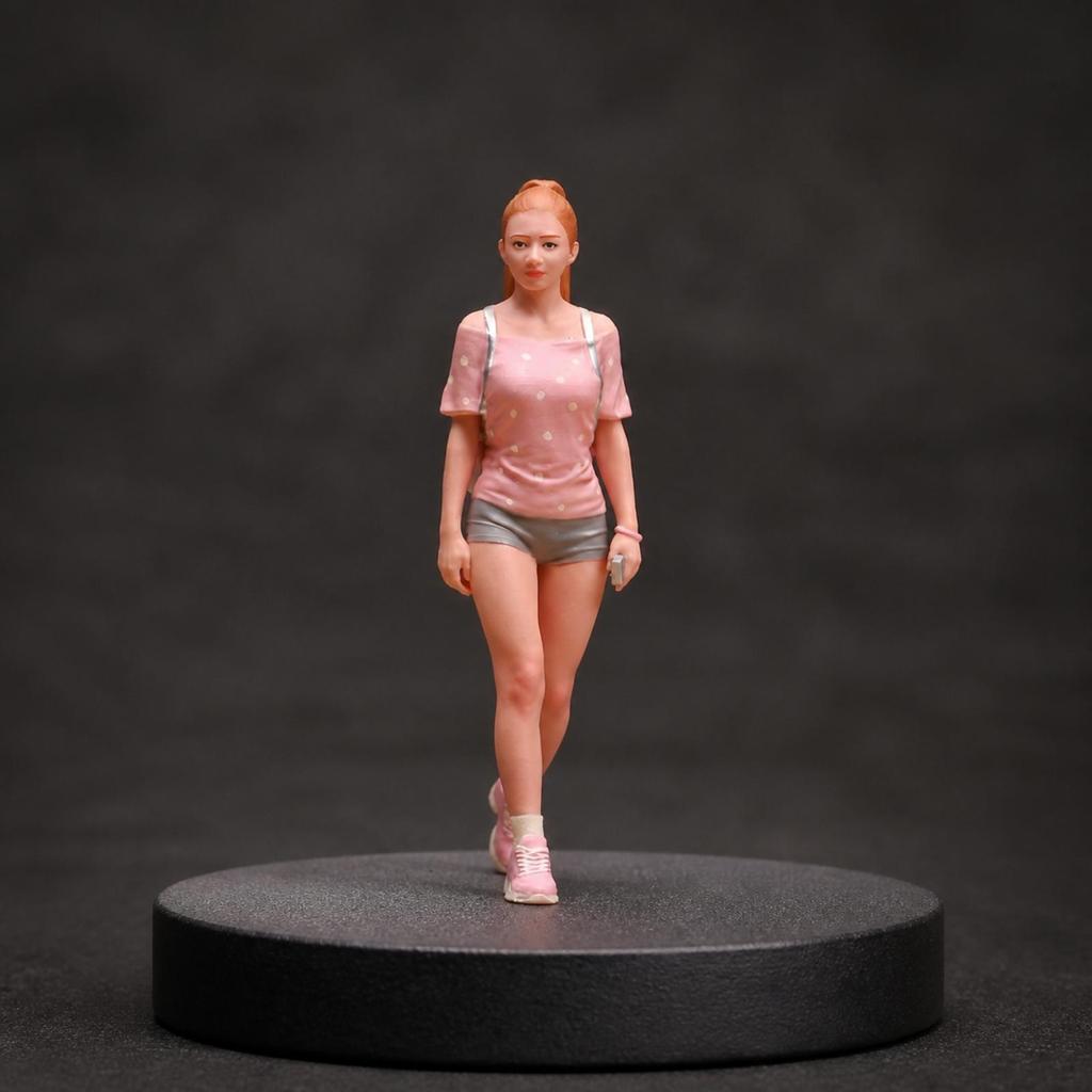 Static Miniature Figure with Shoulder Bag Elegant for Display Shelves, Hobbyists