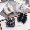 Elegant Simple Printed Chiffon Pleated Hair Clip For Women Girls  Versatile Fixed Ponytail Clip Hair Accessories Gift