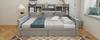 Schlafsofa 90x200, Schubladen und Regale, Lattenrost, Kinderbett, Jugendbett, Einzelbett, Massivholzbett Grau