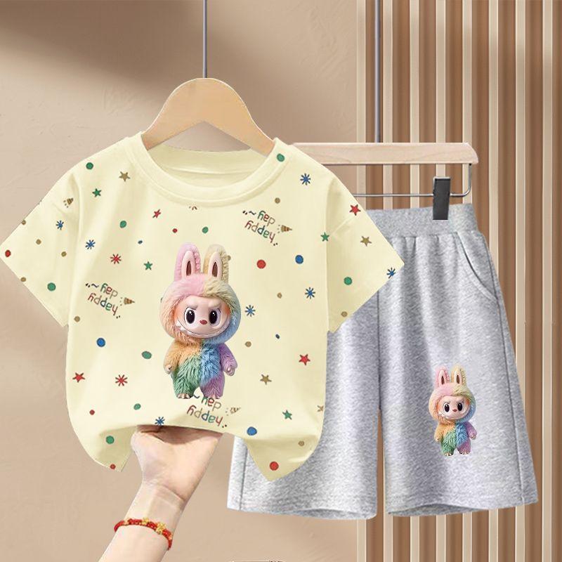 Children's Fashion Set Summer Girls' Cute Pure Cotton Set