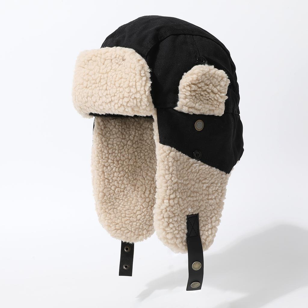 Winter Cold And Warm Lei Feng Hat Women'S Fleece Thickened Lamb Fleece Ear Protection Men'S Outdoor Versatile Hat