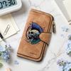 Skull Printed Long Wallet Punk Style Bifold Card Holder Large Capacity Casual Purse