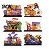 Themed Halloween Room Decorations Tabletop Decor Signs, Pumpkin Ghost Gnome Wood Centerpiece Blocks, Spooky Table Centerpieces Party Tiered