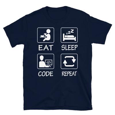 Eat Sleep Code Repeat Programmer Programming Coding Geek T-Shirt
