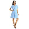 Short Sleeve Button Front Scrub Dress Women Adults S-XXL - Lapel Collar Solid Color Hospital Nurse Lab Coat Uniform