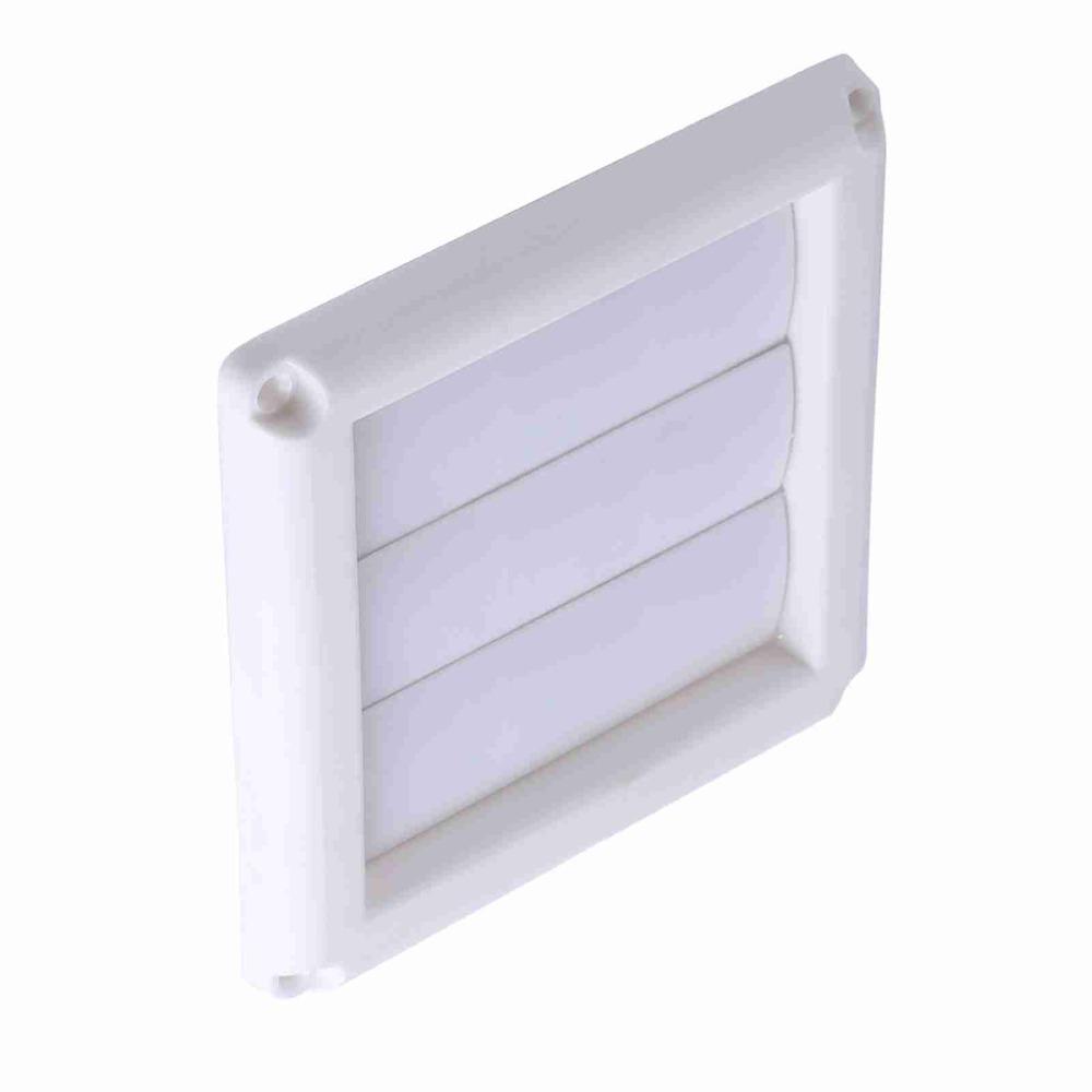 White Dryer Outlet Cover With Net Ventilation Grill Active Louver Exhaust Vent Cover  House Outside