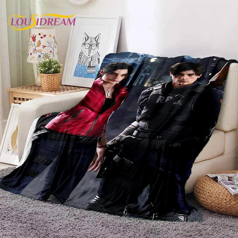 3D Lastest Horro Games R-Resident Evil Soft Flannel Blankets,Throw Blanket Comfortable for Picnic Beds Sofa Home Bedroom Kids