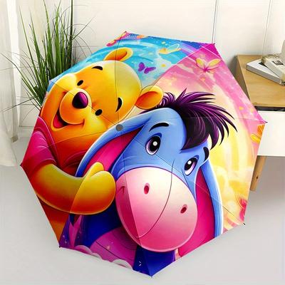 Pawnee, Eeyore Automatic Opening and Closing Umbrella, Compact Travel Umbrella, Lightweight and Portable, Suitable for Beach Commuting Busin