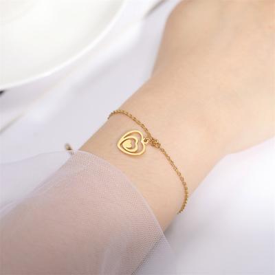 Love Heart Bracelet Stainless Steel Jewelry for Women Girls Girlfriend Romantic Fashion Pendant Valentine's Day Christmas Gifts