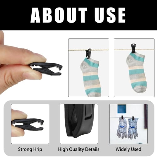 FRGMNT 50-Piece Multi-Purpose Sock Clips for Washing Machines and Dryers