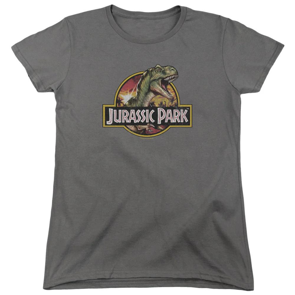 

Jurassic Park Retro Rex Womens T Shirt Charcoal 3XL