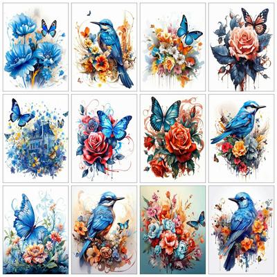 Voll Quadratisch Rund Diamant Malerei Schmetterling Vogel Heimdekor Stickerei Mosaik Tier Blume Wandkunst