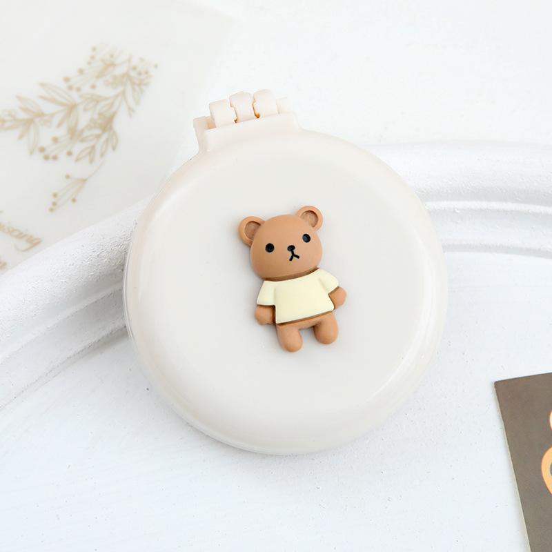 Cute Cartoon Folding Comb with Cosmetic Mirror for Girls Air Cushion Massage Portable Comb  Kids Dress Up Makeups Toy Gifts