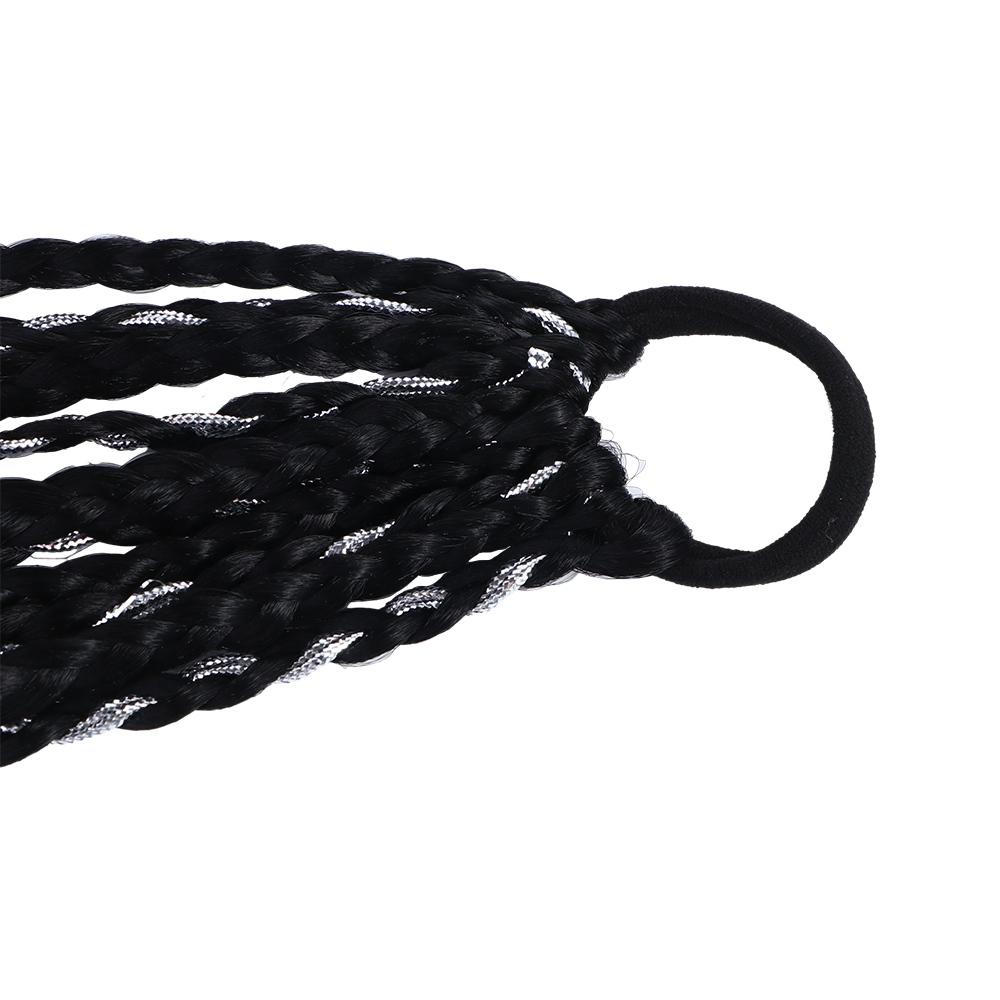 National Style Ponytail Braid Silver Twist Braid Wig Boxing Braids Wig Synthetic Braid  Ponytail