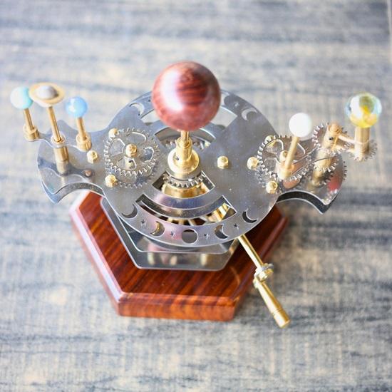 Orrery French Decor Master Piece for Book Shelves Brass and Steel Orrery A Functional Model of the Solar System with Multi Celestial Bodies