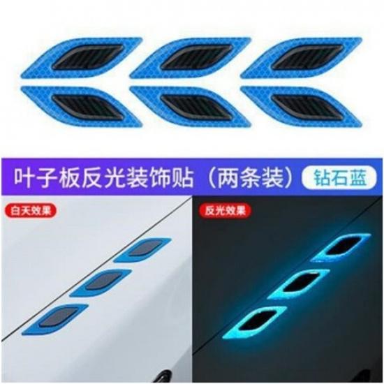 6x Reflective Carbon Fiber Color Car Side Door Edge Protector Guard Sticker Trim StyleA-Blue