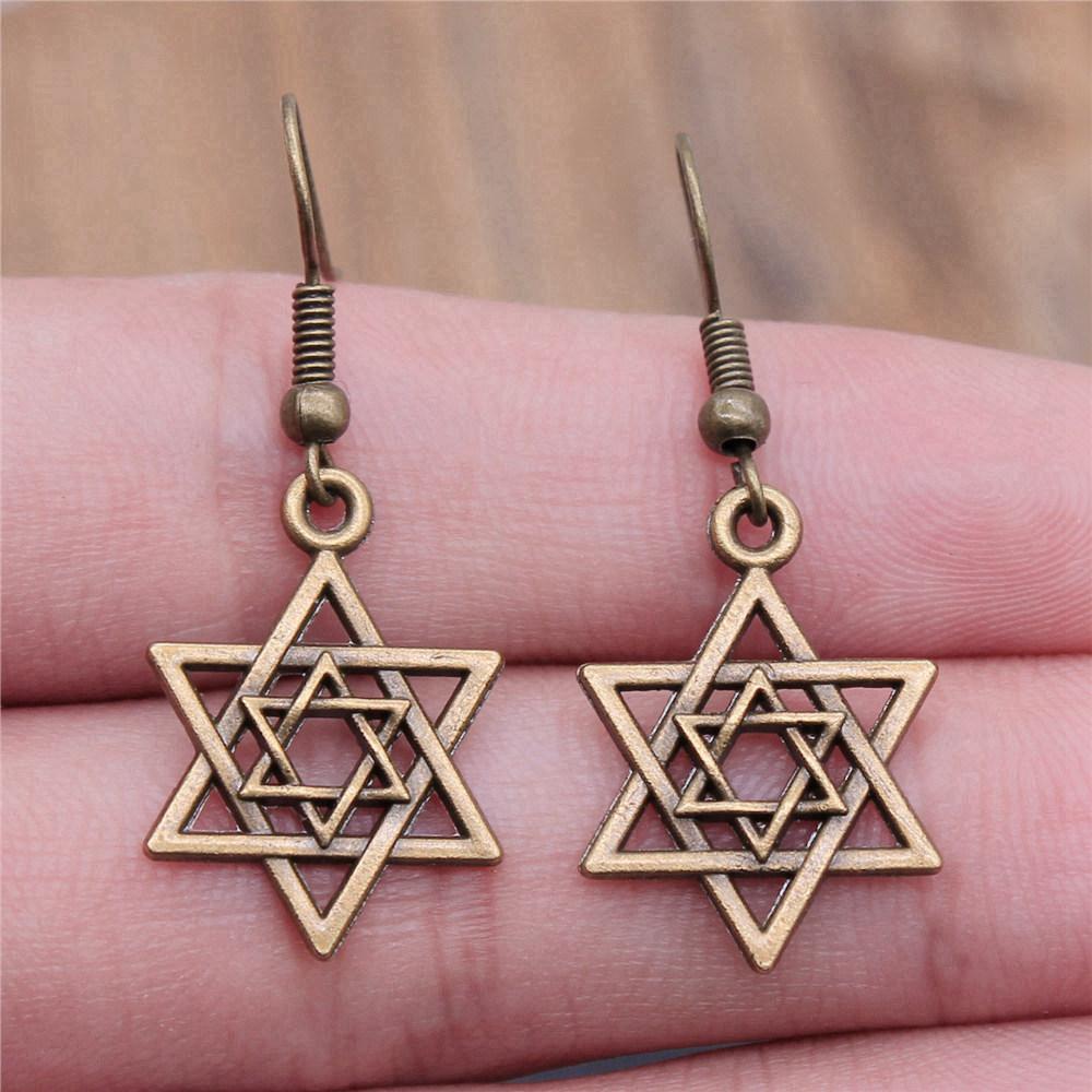 Drop & Dangle Earring Celtic Hexagram Kids' Jewelry MaterialsEarring Size 18x19mm QE006