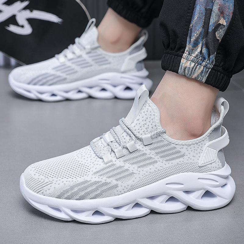 Men's Sneakers Ultra-light Running Shoes Casual Sports Shoes Fish Scales Large Size Fitness Tennis Shoes