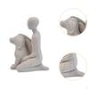Man And Dog Statue Memorial Resin Figurine Emotional Family Sculpture Heartfelt Home Decoration