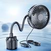 USB Powerful Quiet Car Cooling Fan Rotatable Portable Car Cup Holder Fan for Car Van Truck SUV RV