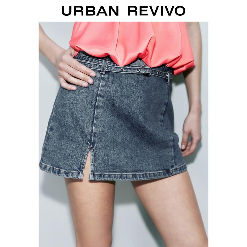 UR 2025 Summer Washed Denim Shorts with Belt