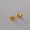 Japanese Artistic Retro Brass Flower Gold-Plated 925 Silver Stud Earrings