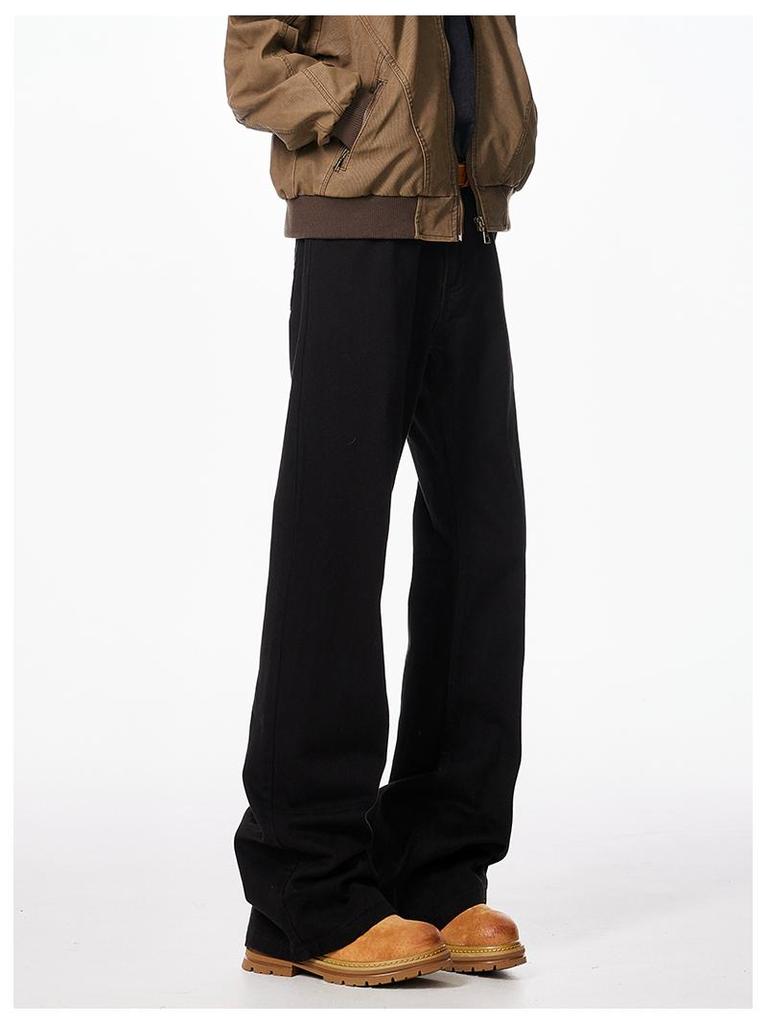 Paris Youth Bootcut Scimitar Jeans: Men's Autumn/Winter Loose-Fit Micro-Flare Straight Leg Pants