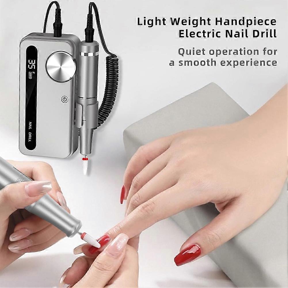 Electric Nail File 35000RPM Professional Electric Nail Drill Manicure Machine with Pause Mode for Acrylic Gel Nails,A