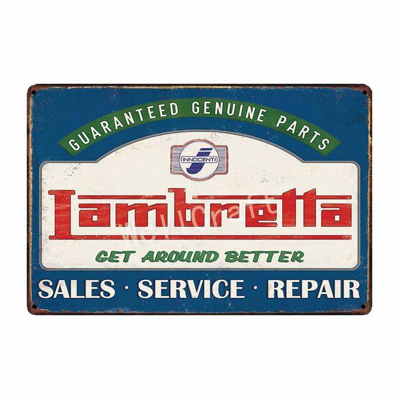 [ WellCraft ] Lambretta Motor Tin Sign Home Wall Plaque Painting Store Decor 20*30 CM FG-204