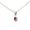 Garnet Oval Pendant Necklace 925 Sterling Silver Rhodium Plated Solitaire Gemstone Pendant with Chain Gift for Women