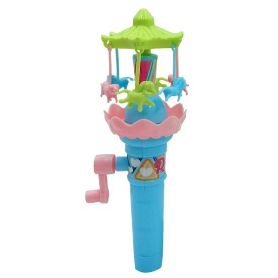 Interactive Glowing Carousel Toy Develop Hand Strength with Manual Joystick Rotates Lights Up Toy for Babies
