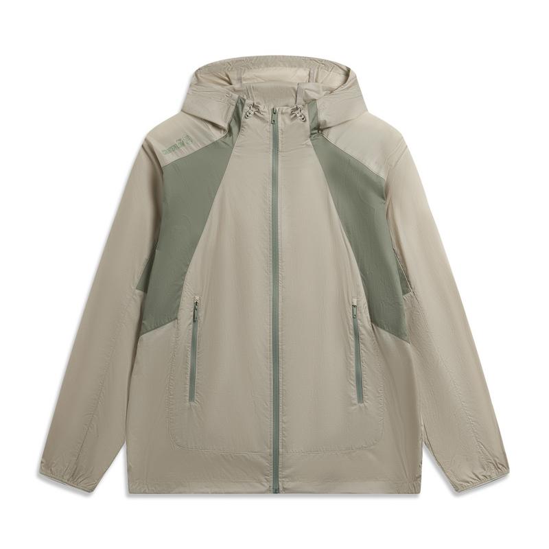

Li-Ning Outdoor CF Color Block UPF50+ Water-Resistant Ice Feel Comfortable Sun Protection Jacket Unisex jackets Brown Gray AFDW213-1 S