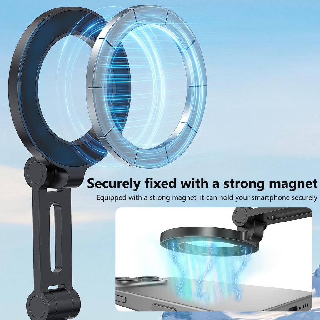 VRIG MG-27 Magnetic Phone Mount Stand for GoPro Adapter First Person Perspective Shooting Foldable Bracket