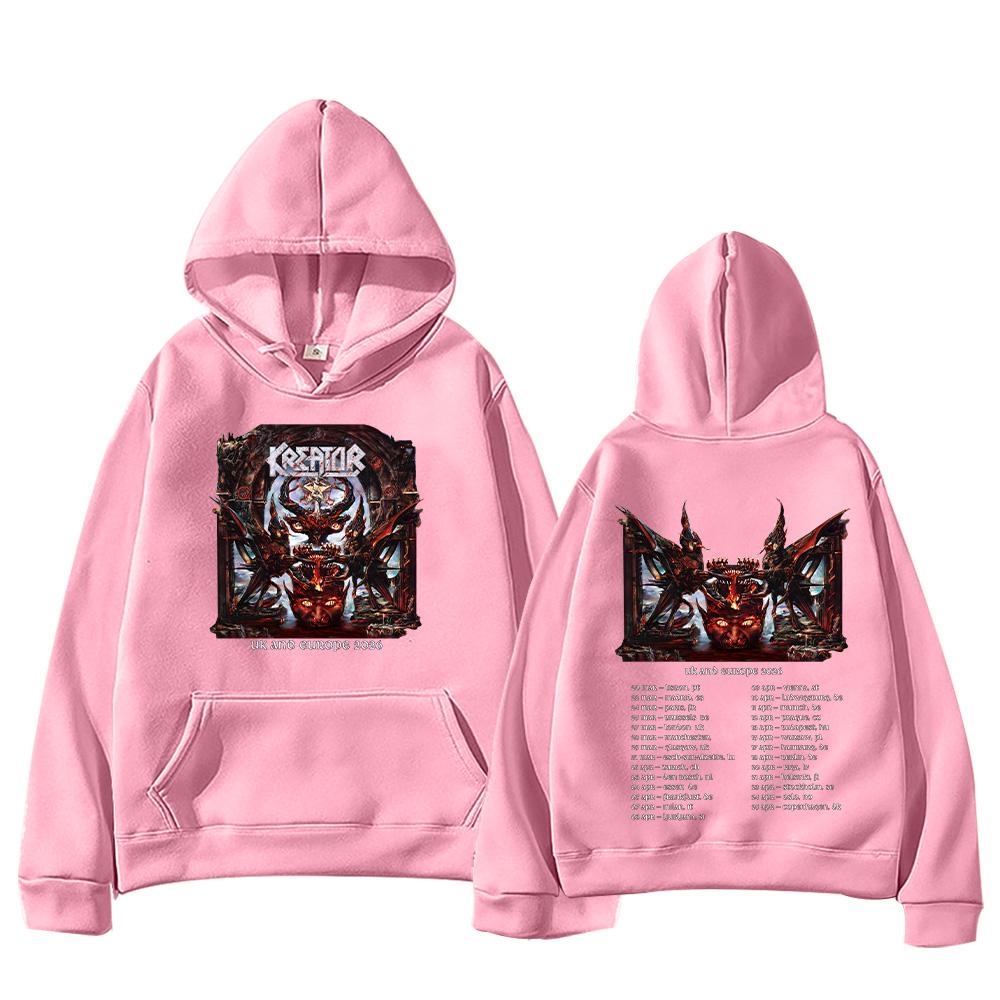 

Толстовки з капюшоном Kreator Thrash Metal Band Pullovers Music Sweatshirt Унісекс Одяг Streetwear XS рожевий
