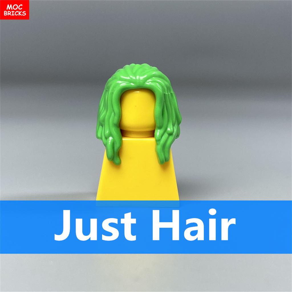 Non-Toxic 10Pcs Moc Bricks Female Male Children Mustache Grandpa Hairs Helmet Action Figure Assembled Building Blocks Plastic Toys
