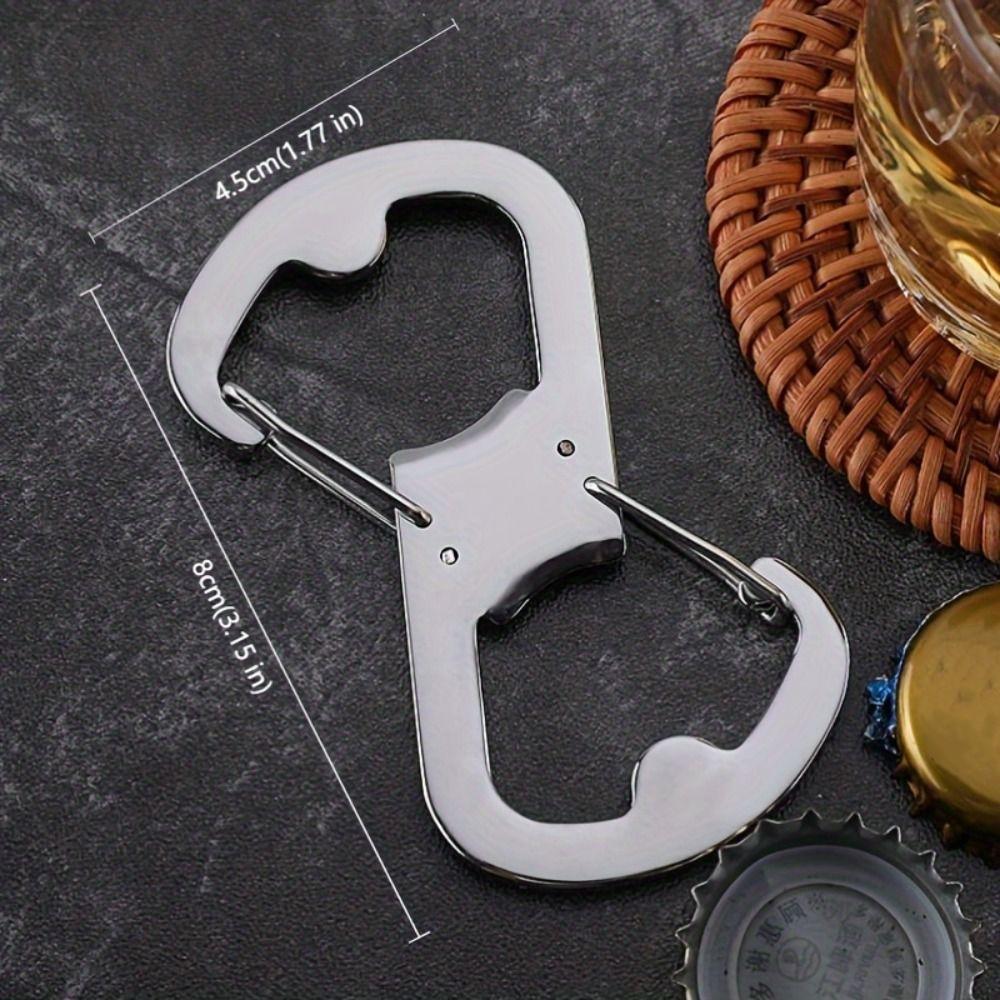 Stainless Steel 8-shaped Carabiner Bottle Opener Outdoor Backpack Clasps Camping