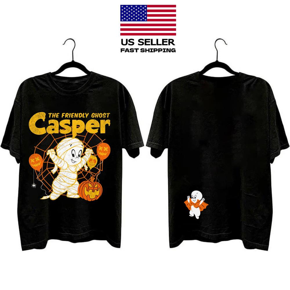 

Hot Apparel Casper Ghost Vintage Halloween Black Unisex T-Shirt XXXXL