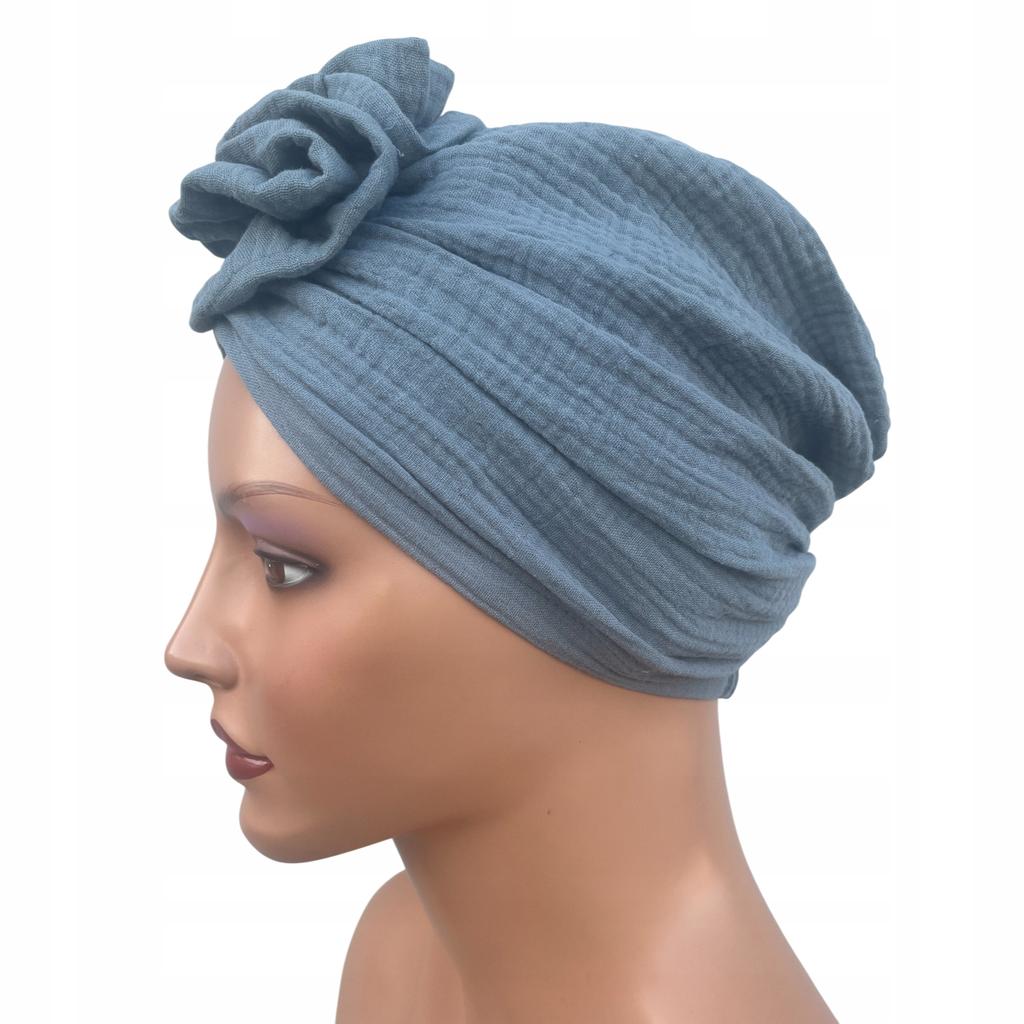 Classic Mussa 003 Turban with Rose Cotton Muslin Comfort and Style