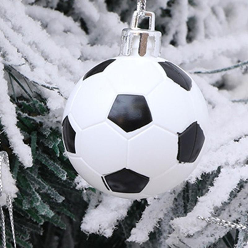 12 Stück Weihnachtsbaumkugeln Fußball Kugel Hängeornament Weihnachtsbaumschmuck für Winterurlaub Party Dekoration