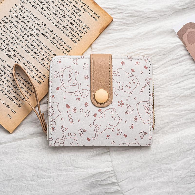 2025 Cute Japanese-Style Cat Coin Purse: Slim, Foldable, Short Wallet for Women