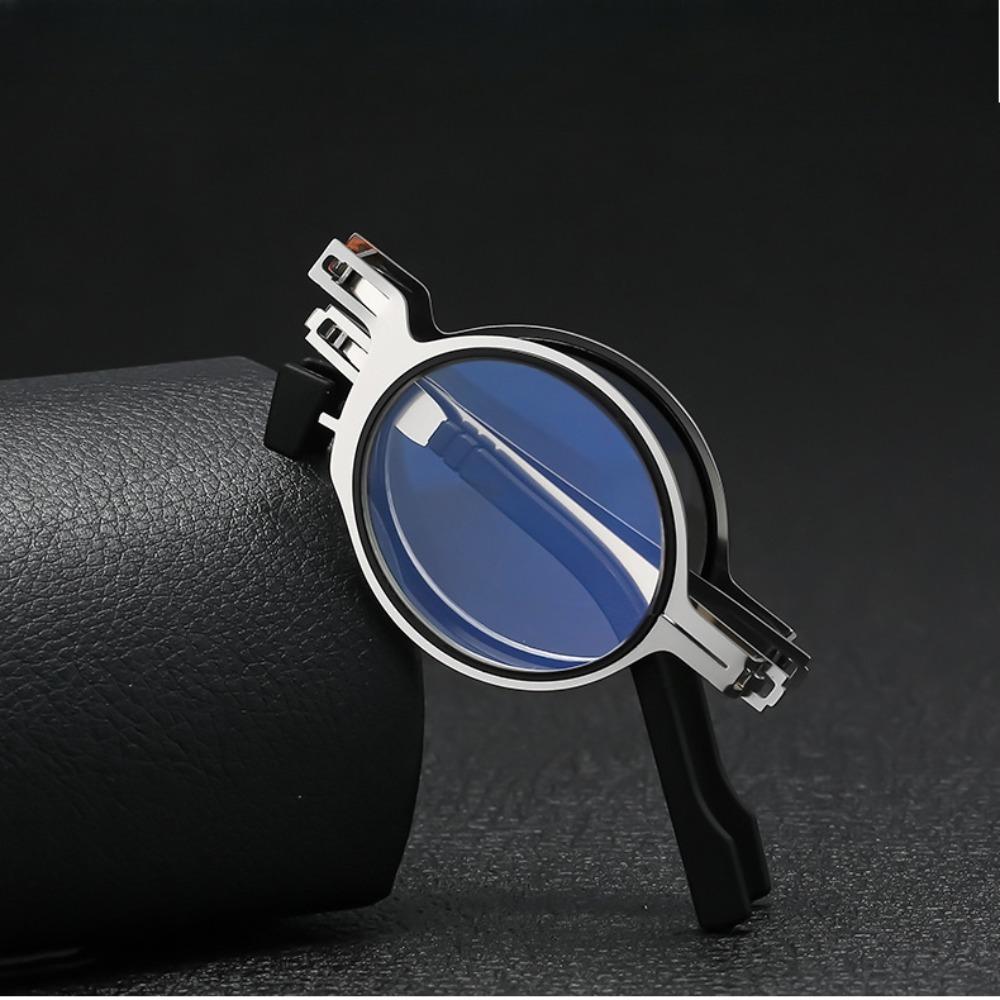 Portable Reading Glasses Hd Folding Middle-aged And Elderly Reading Glasses For Men And Women Imitation Retro Ultra-light