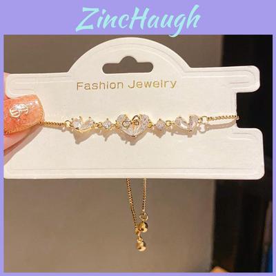 Vintage Heart Shape Jewelry Bracelet With Zirconium Plating For Women Gift Giving
